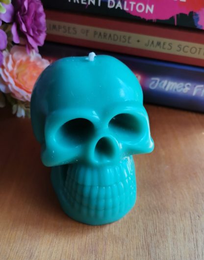 Teal Skull Candle Large - Image 2