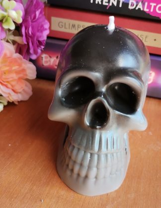 Black/Grey Skull Candle Large