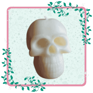 White Skull Candle Large