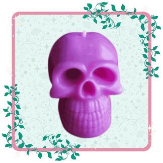 Purple Skull Candle Large