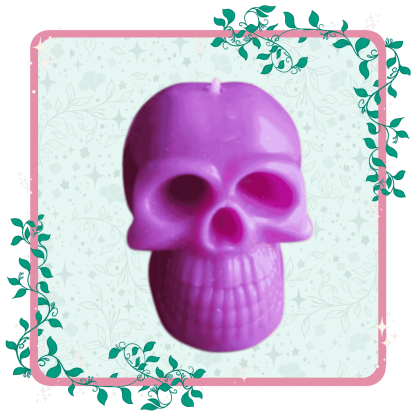 Purple Skull Candle Large
