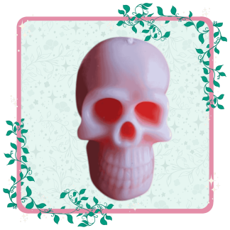 Pink Skull Candle Large