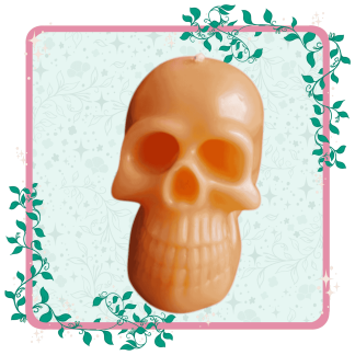 Orange Skull Candle Large