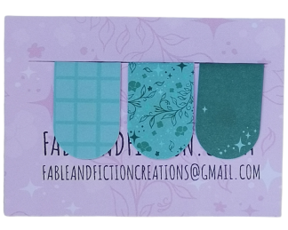 Green Patterns Magnetic Bookmark Pack