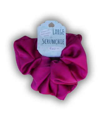 Fuchsia Satin Scrunchie